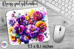 Summer Flowers Mouse Pad. Floral Mouse Pad Design Product Image 1