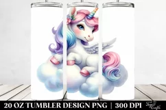 Cute Baby Unicorn on a Lofty Cloud | 20 Oz Tumbler Product Image 2