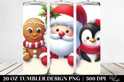 Cute Santa, Penguin, Gingerbread 20 Oz Tumbler Product Image 2