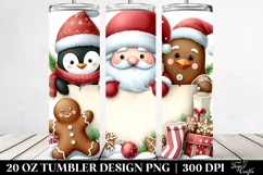 Cute Santa, Penguin, Gingerbread 20 Oz Tumbler Product Image 2