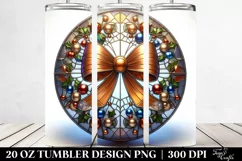 Stained Christmas Bow Clipart, High-Quality 20 Oz Tumbler Product Image 2