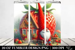 Gnome Red Hat House Strawberry | 20 Oz Tumbler Product Image 2