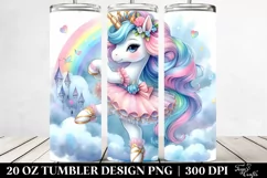Cute Unicorn Dancer Enchanted Castle Sky | 20 Oz Tumbler Product Image 2