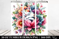 Colorful Kitten Sleeping in Flower | 20 Oz Tumbler Product Image 2