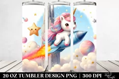 Cute Unicorn Comet Sky-High Tower | 20 Oz Tumbler Product Image 2