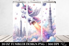 Cute Unicorn Comet Sky-High Tower | 20 Oz Tumbler Product Image 2