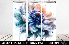 Anemone Watercolor Sublimation Tumbler Product Image 2