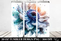 Anemone Watercolor Sublimation Tumbler Product Image 2