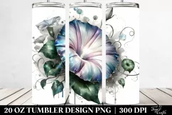 Shiny Morning Glory Watercolor | 20 Oz Tumbler Product Image 2