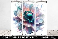 Anemone Watercolor Sublimation Tumbler Product Image 2