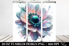 Anemone Watercolor Sublimation Tumbler Product Image 2