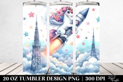 Cute Unicorn Comet Sky-High Tower | 20 Oz Tumbler Product Image 2