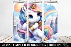Cute Unicorn Johnny Bravo Serene Sky Palace | 20 Oz Tumbler Product Image 2