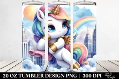 Cute Unicorn Johnny Bravo Serene Sky Palace | 20 Oz Tumbler Product Image 2