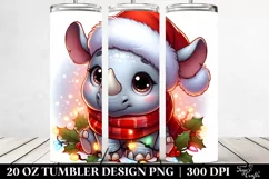 Cute Baby Rhino with Santa Hat, High-Quality 20 Oz Tumbler Product Image 2