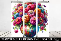 Vibrant Zinnia Sublimation Tumbler Product Image 2