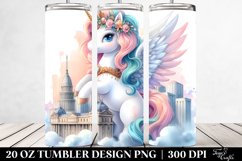 Cute Unicorn Johnny Bravo Serene Sky Palace | 20 Oz Tumbler Product Image 2