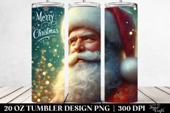 Santa Portrait Merry Christmas Tumbler Design | 20 oz Product Image 2