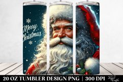 Santa Portrait Merry Christmas Tumbler Design | 20 oz Product Image 2