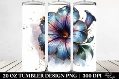 Glossy Golden Petunia Sublimation Tumbler Product Image 2