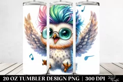 Jumping Baby Owl Watercolor Tumbler Product Image 2