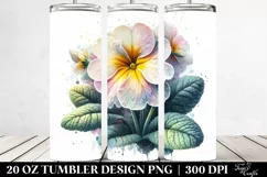 Detailed Watercolor Primrose | 20 Oz Tumbler Product Image 2