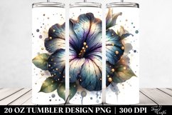 Glossy Golden Petunia Sublimation Tumbler Product Image 2