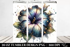 Glossy Golden Petunia Sublimation Tumbler Product Image 2