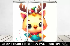 a Cute Watercolor Chicken 20 Oz Tumbler Product Image 2