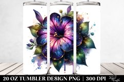 Glossy Golden Petunia Sublimation Tumbler Product Image 2