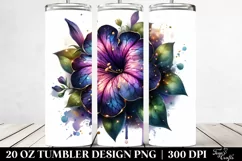 Glossy Golden Petunia Sublimation Tumbler Product Image 2