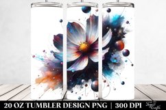 Glossy Cosmos Watercolor Sublimation Tumbler Product Image 2