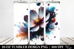 Glossy Cosmos Watercolor Sublimation Tumbler Product Image 2