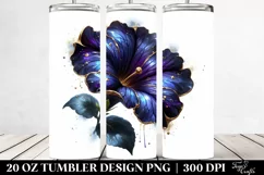 Glossy Golden Petunia Sublimation Tumbler Product Image 2
