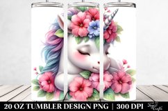 Colorful Baby Unicorn with Impatiens | 20 Oz Tumbler Product Image 2