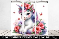 colorful baby unicorn | 20 Oz Tumbler Product Image 2
