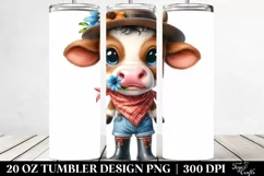 Happy Baby Cow with Bandana Clipart Product Image 2