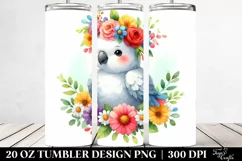 Colorful Parrot with Flower Crown | 20 oz Tumbler Product Image 2