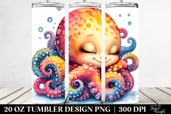 Colorful Baby Octopus Sleeping | 20 Oz Tumbler Product Image 2