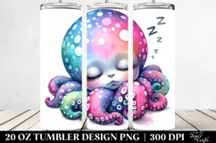 Colorful Baby Octopus Sleeping | 20 Oz Tumbler Product Image 2