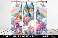 Cute Unicorn Enchanted Castle Sky | 20 Oz Tumbler Product Image 2