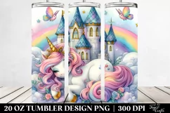 Cute Unicorn Enchanted Castle Sky | 20 Oz Tumbler Product Image 2