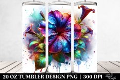 Petunia Watercolor Sublimation Tumbler Product Image 2