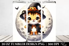 Cute Tiger on Moon, High-Res 20 Oz Tumbler Product Image 2