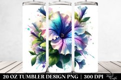 Petunia Watercolor Sublimation Tumbler Product Image 2