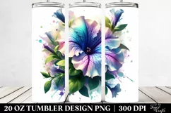 Petunia Watercolor Sublimation Tumbler Product Image 2
