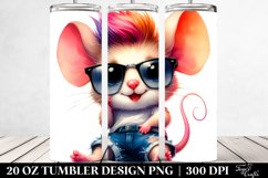 Watercolor Happy Baby Mouse | 20 oz Tumbler Product Image 2