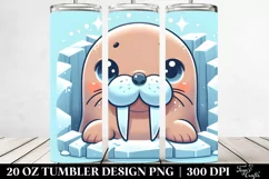 Cute Baby Walrus with Big Eyes, High-Quality 20 Oz Tumbler Product Image 2