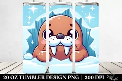 Cute Baby Walrus with Big Eyes, High-Quality 20 Oz Tumbler Product Image 2
