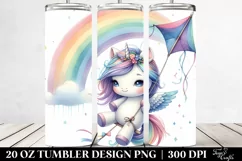 Baby Unicorn Rainbow Kite | 20 Oz Tumbler Product Image 2